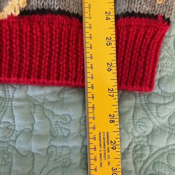 Braemar Vintage Wool Sweater Christmas Hunting Dog Design Medium Hand Knit - Picture 8 of 10